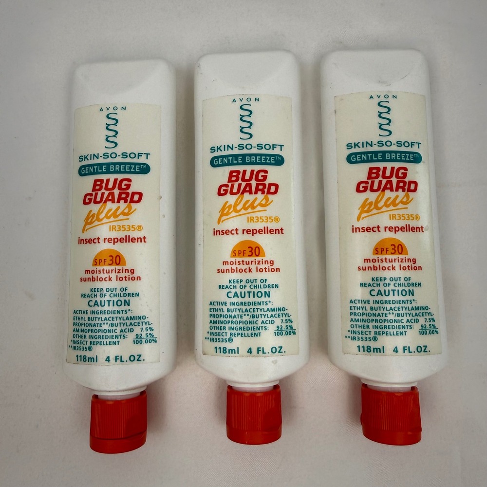 Avon Skin So Soft Bug Guard Plus SPF 30 Insect Repellent Lotion 4oz Lot of 3